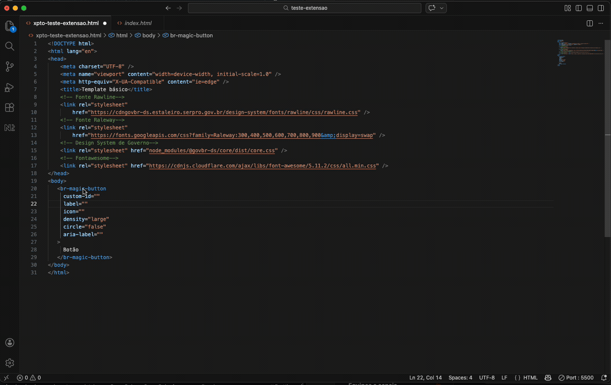 Autocomplete GovBR no VSCode